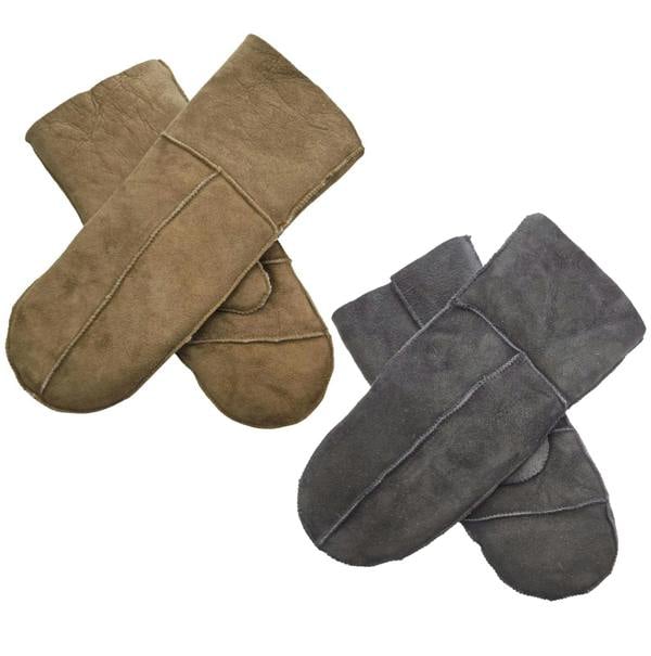 Infinity Leather Womens Genuine Real Sheepskin Suede Mittens Warm Gloves