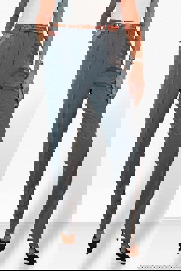 Paulo Due Women's Smart Tapered Leg Belted Trouser