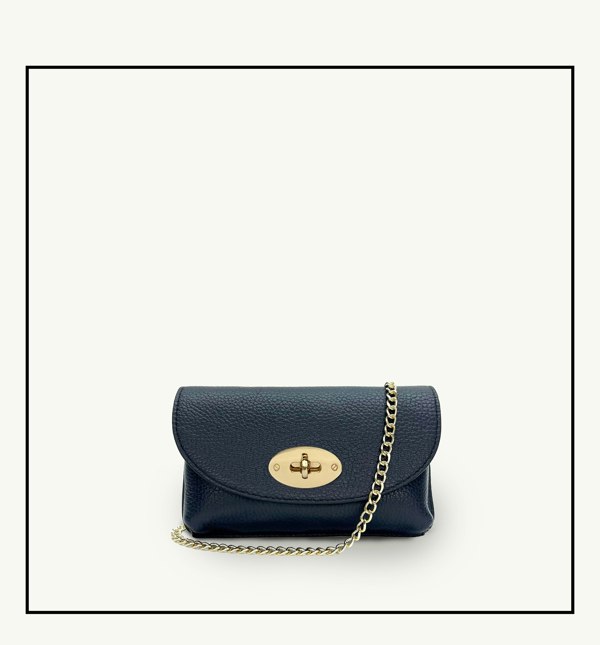 Apatchy London The Mila Leather Phone Bag - Navy