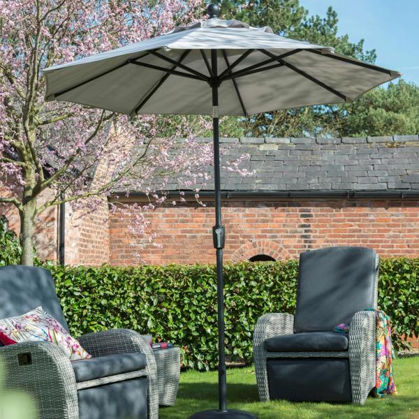 Norfolk Leisure Elizabeth Mouse Grey Parasol 2.2m no val
