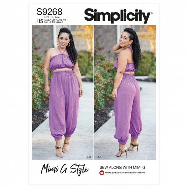 Simplicity Sewing Pattern 9268, Tops, Trousers for Women, H5 (6-8-10-12-14) - Intermediate