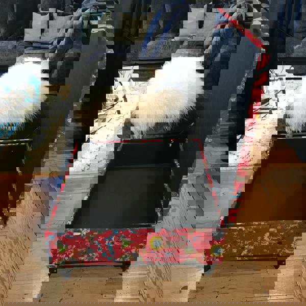 Square upholstered tufted ottoman bench handmade UK