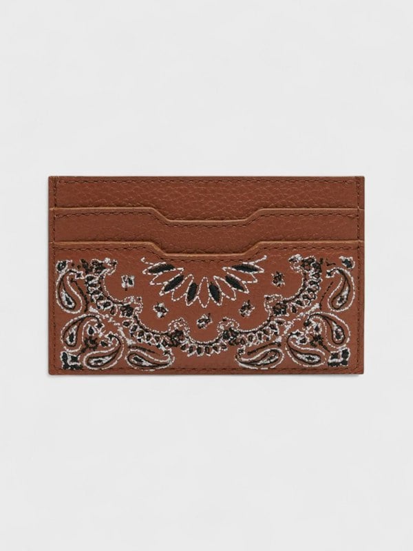 Amiri Leather Bandana Cardholder Brown - Supplied FashionAmiri