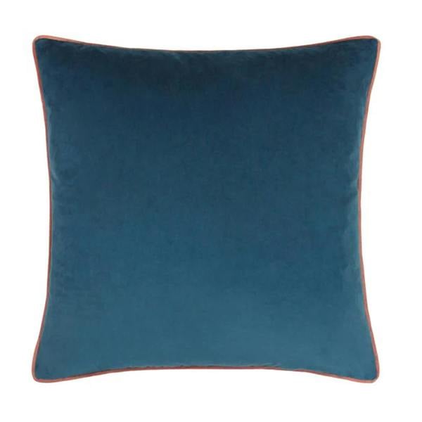 Furn Meridian Velvet Cushion Cover - Petrol/Blush - 