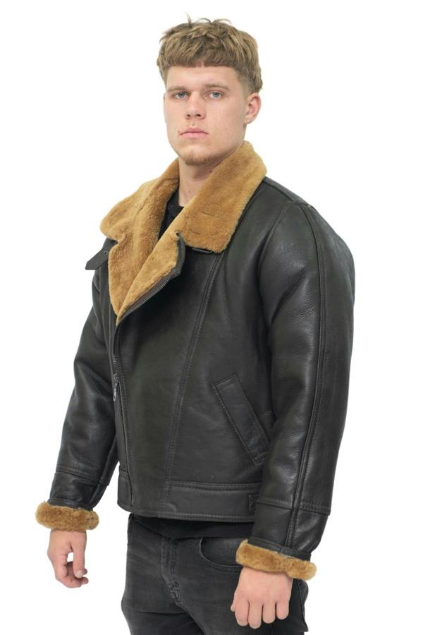 Infinity Leather Mens Sheepskin Leather WW2 Bomber Jacket-Haverhill