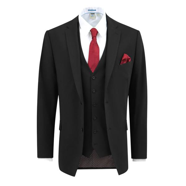 Duke Mens D555 Ted 4 Way Stretch Suit Jacket - Black - 