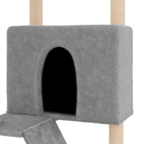 Berkfield Cat Tree with Sisal Scratching Posts Light Grey 143 cm