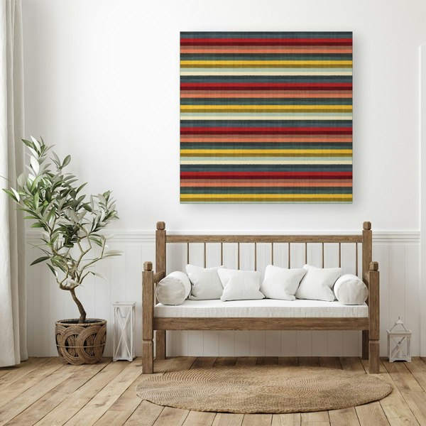 Warren Reed Multicolour Striped Brish Pattern Canvas