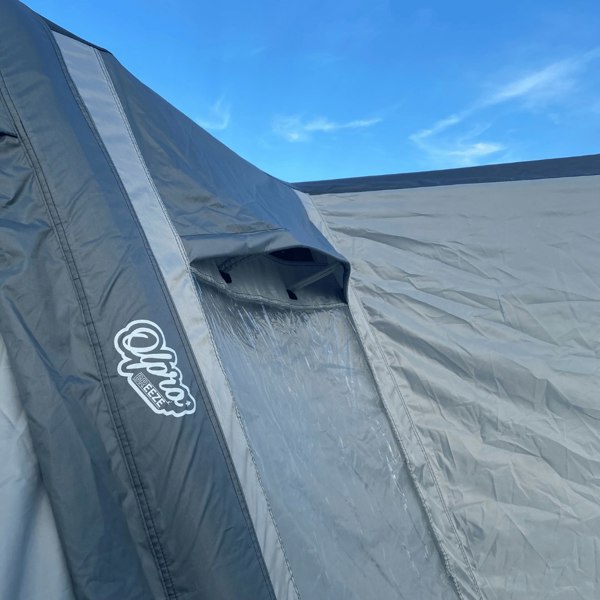 A closeup image of the Air Beam on the Cocoon Breeze XL v2 Motorhome Awning Grey from OLPRO.