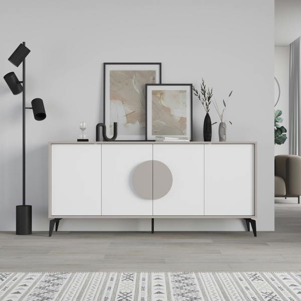 Decortie Gora Particleboard 4 Door Sideboard with Metal Legs (W) 180cm