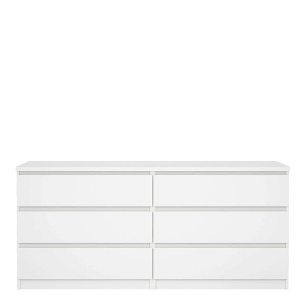 Wyld Haus Budapest White Wooden Wide Chest 6 Drawers