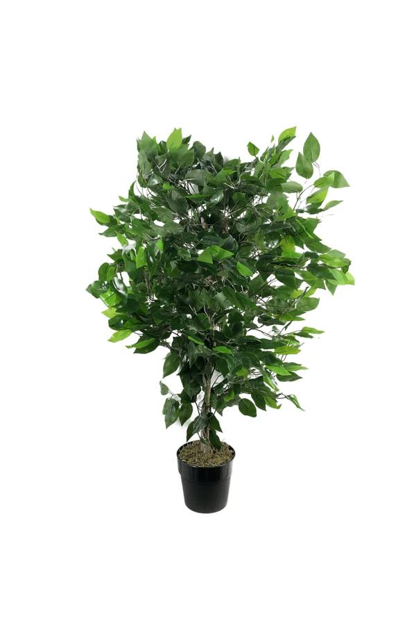Dyzi Artificial Bushy Leaf Tree In Plastic Pot 90cm
