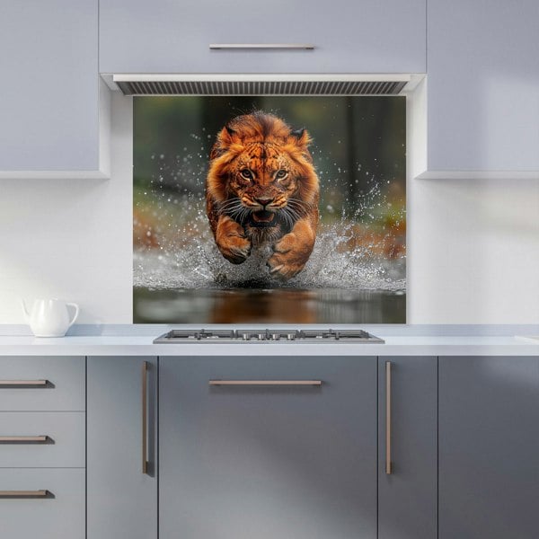 Warren Reed Lion Pouncing Kitchen Splashback - 00034