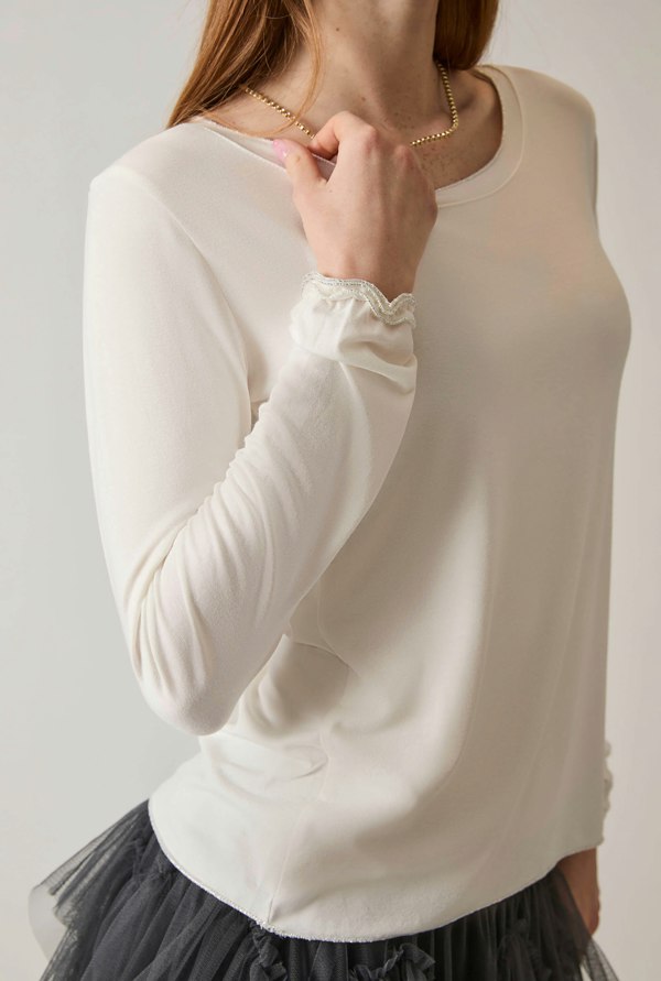 James Lakeland Long Sleeve White Top