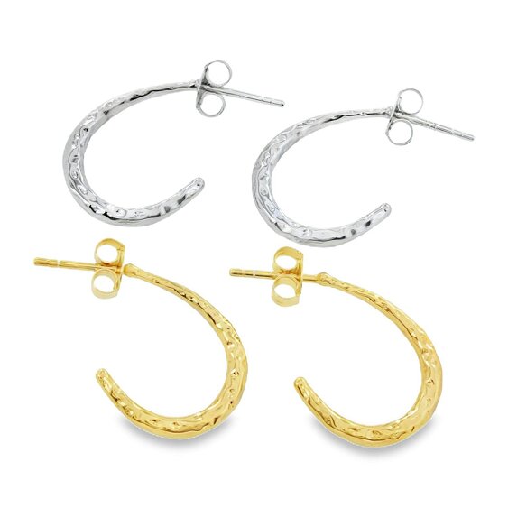 Reeves & Reeves Classic Hammered Hoop Earring