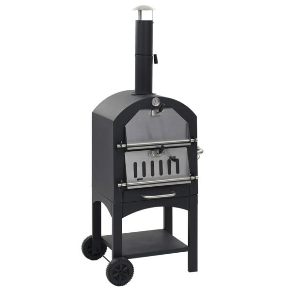 Berkfield Charcoal Fired Outdoor Pizza Oven with Fireclay Stone