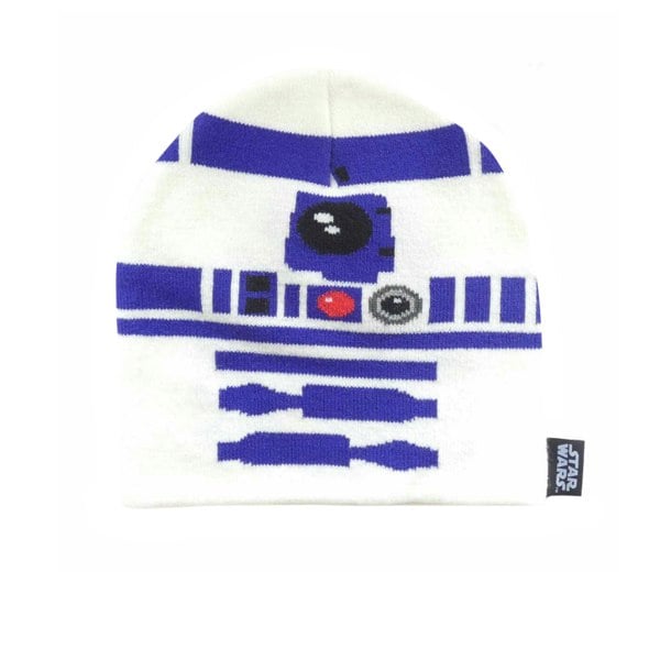 Star Wars R2-D2 Face Knitted Beanie - White/Blue