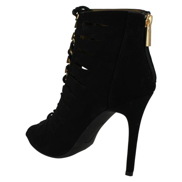 Anne Michelle Ladies Anne Michelle High Heel Lace Up Cut Out Sandal