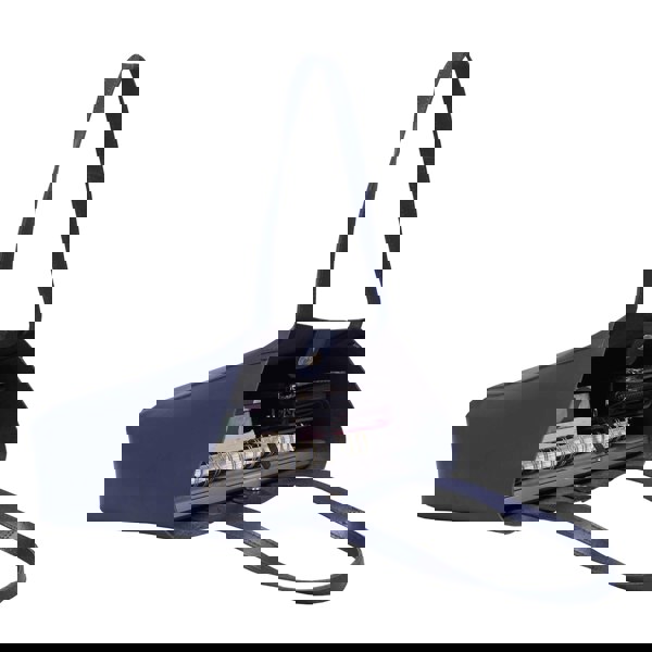 Assots London 'ADELA' Navy Smooth Real Leather Unlined Designer Tote Bag