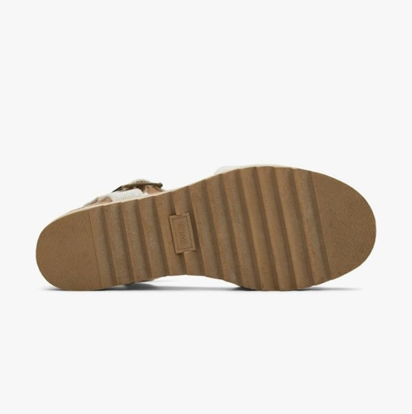 TOMS DIANA Womens Canvas Wedge Sandals Natural