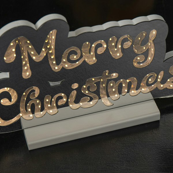 Samuel Alexander 32cm Light up Merry Christmas Infinity Decoration with White LEDs