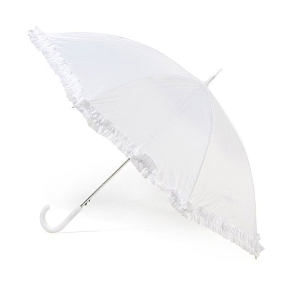 Budget White Wedding Umbrella with Frill Side Canopy