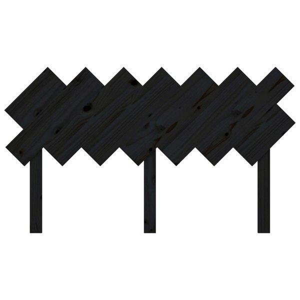 Berkfield Bed Headboard Black 141x3x80.5 cm Solid Wood Pine