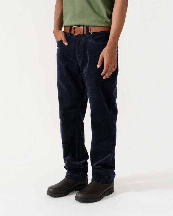 Side of GANT Mens Regular Fit Cord Jeans - 433 Evening Blue