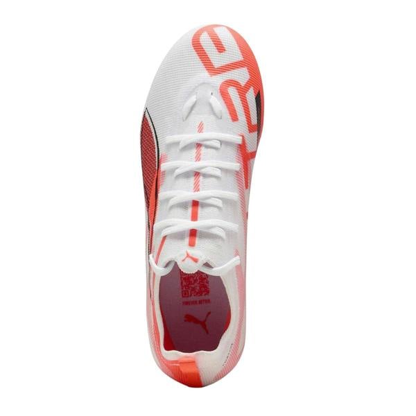 Puma Childrens/Kids Ultra Pro Firm Ground Football Boots - Puma White/Orange - 