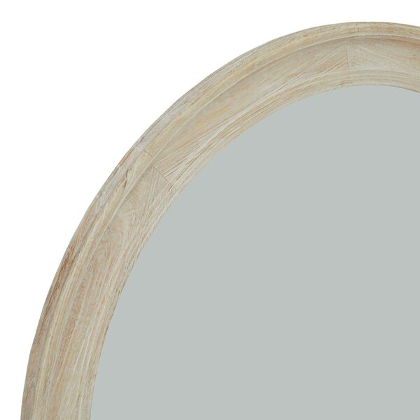 Wyld Haus Large Round Natural Washed Wood Wall Mirror