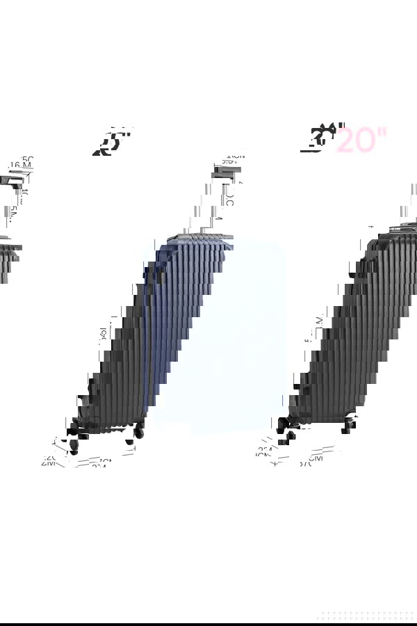 Living and Home Hardshell Spinner Wheel Luggage Travel Suitcase, 20" Blue