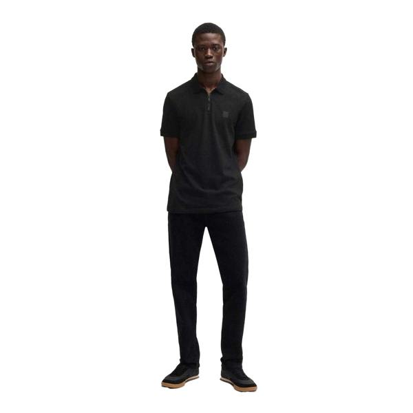 Boss Mens Cotton Pique Polo Shirt - Black - 