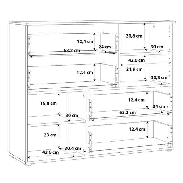 Wyld Haus Leipzig White Gloss Chest of 4 Drawers 2 Doors