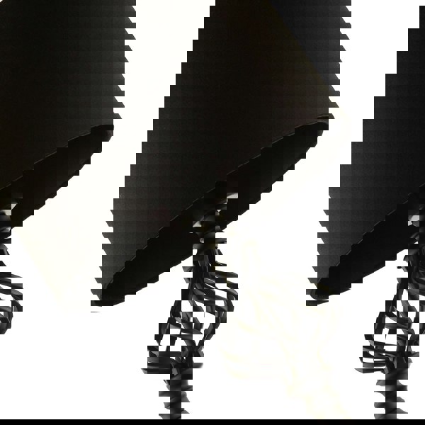 Classic Twist Metal Table Lamp in Matte Black with Black Drum Shade Image 3