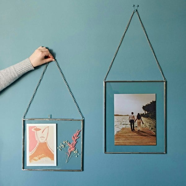 Paper High Dia Silver Recycled Glass Hanging Photo Frame