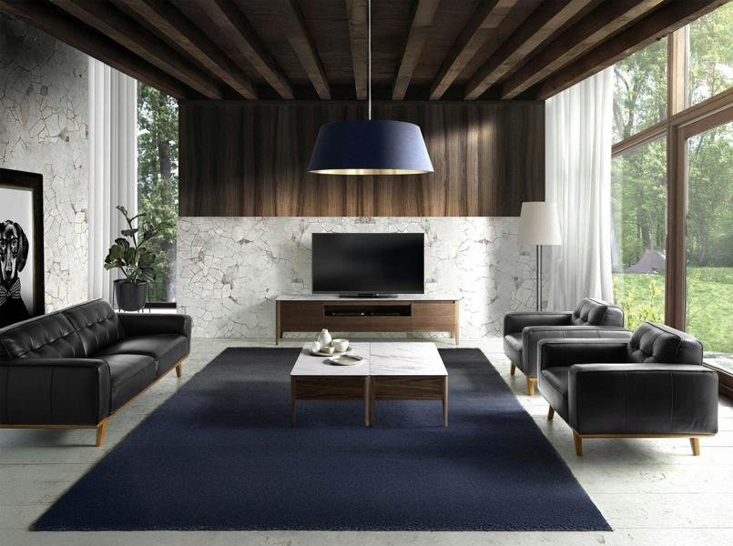 Angel Cerdá Chester sofa in black leather 6030/6031