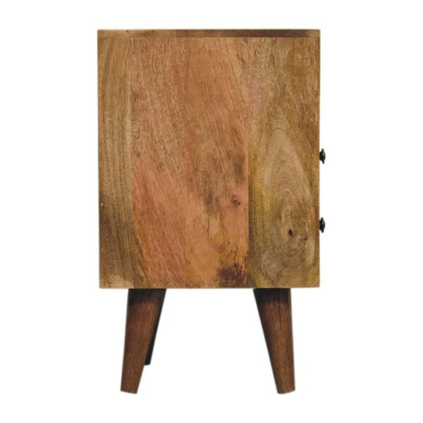 Wyld Haus Parma Mini Oak Mango Wood Classic Open Bedside Table 2 Drawers and Shelf