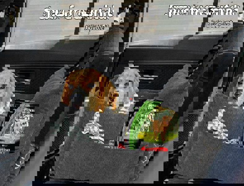 Skylos Pet Car Booster Seat Dog Protector Portable Travel Bed Removable Grey L