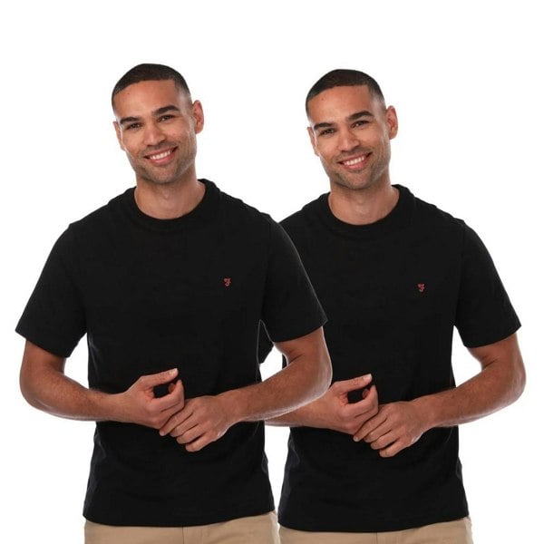 Farah Mens Dani T-Shirt (Pack of 2) - Black