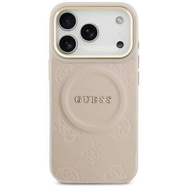 Guess Peony Hot Stamp Case with MagSafe for iPhone 17 Pro 6.3" Pink - GUHMP17LPSAMSECP