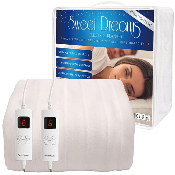 Sweet Dreams Electric Blanket Super King Bed Size Machine Washable Elasticated Skirt - Overheat Safety