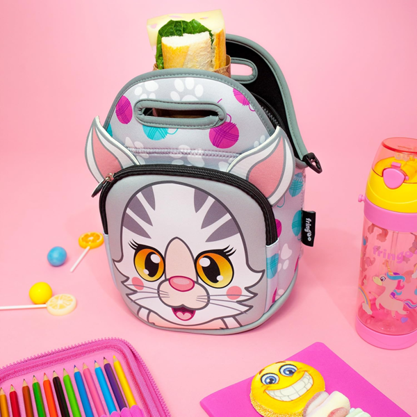 Fringoo Kids Thermal Insulated Cooler Lunch Bag with Zipped Pocket & Shoulder Strap for School or Nursery