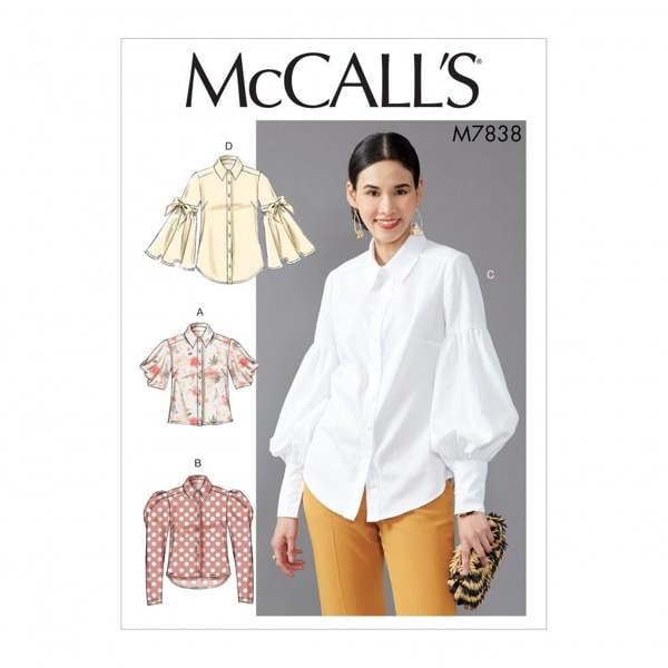 McCalls 7838 Paper Sewing Pattern – Women's Shirt, Easy