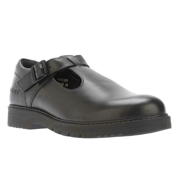 Kickers Womens/Ladies Finley Leather T-Bar Shoes - Black