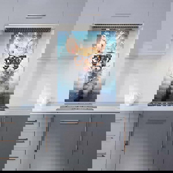 Warren Reed - Designer Splashart Mouse With Glasses Kitchen Splashback