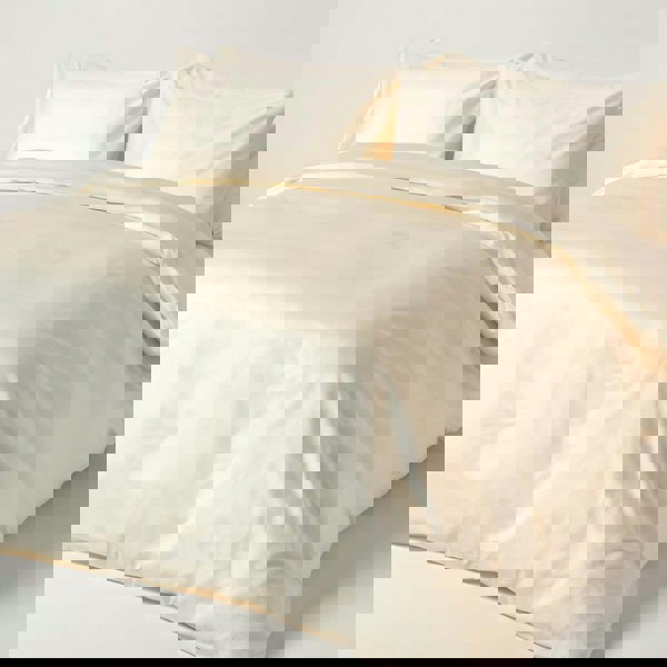 HOMESCAPES Organic 400 TC Egyptian Cotton Sateen Fitted Sheet – 30 cm Deep