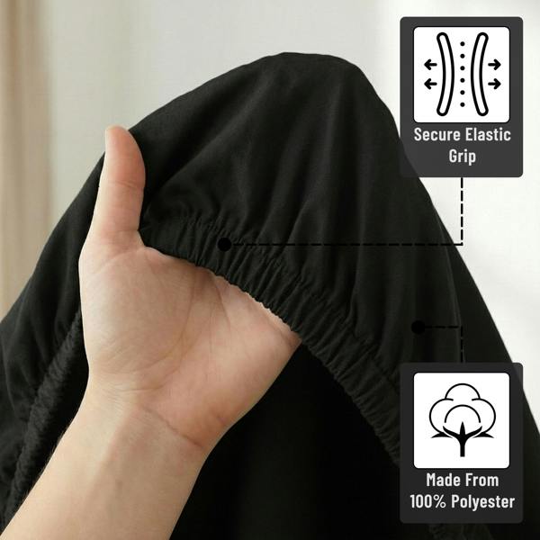 Smart Living Super Soft Microfiber Plain Dye Warm Cosy Bed Linen 32cm Fitted Sheet - Black