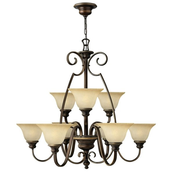 9 Bulb Chandelier Hanging Pendant LIght Antique Bronze LED E27 60W Bulb Loops