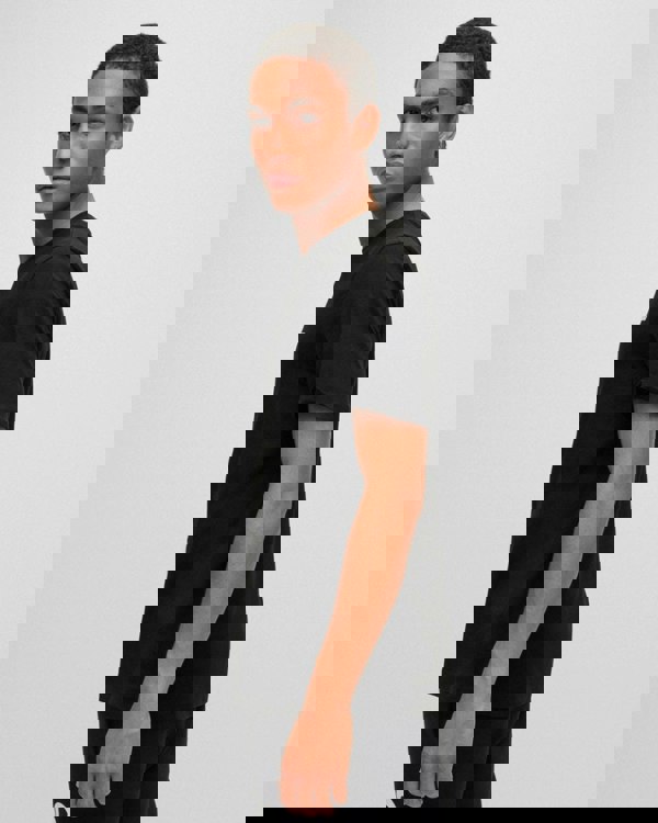 HUGO Dero222 Mens Cotton-Jersey T-Shirt with Logo Print NOS - Black 001