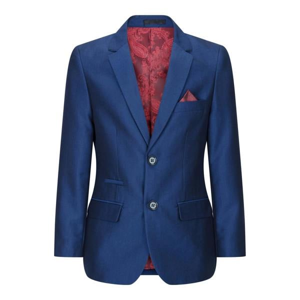 Paul Andrew Boys 3 Piece Shiny Royal Blue Classic Suit